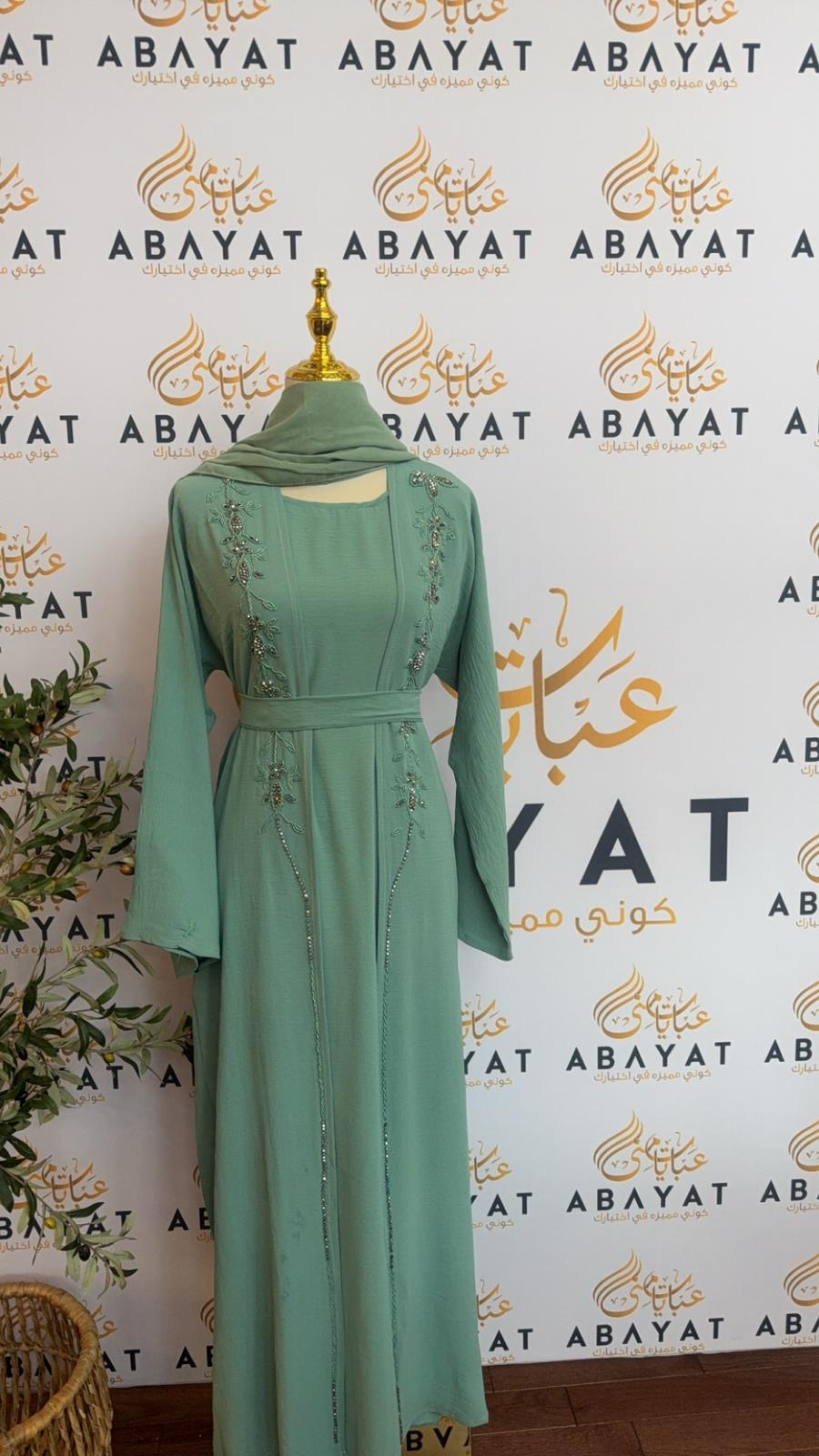 mint green abaya dress Charming Mint Abaya – ABAYATMUNA