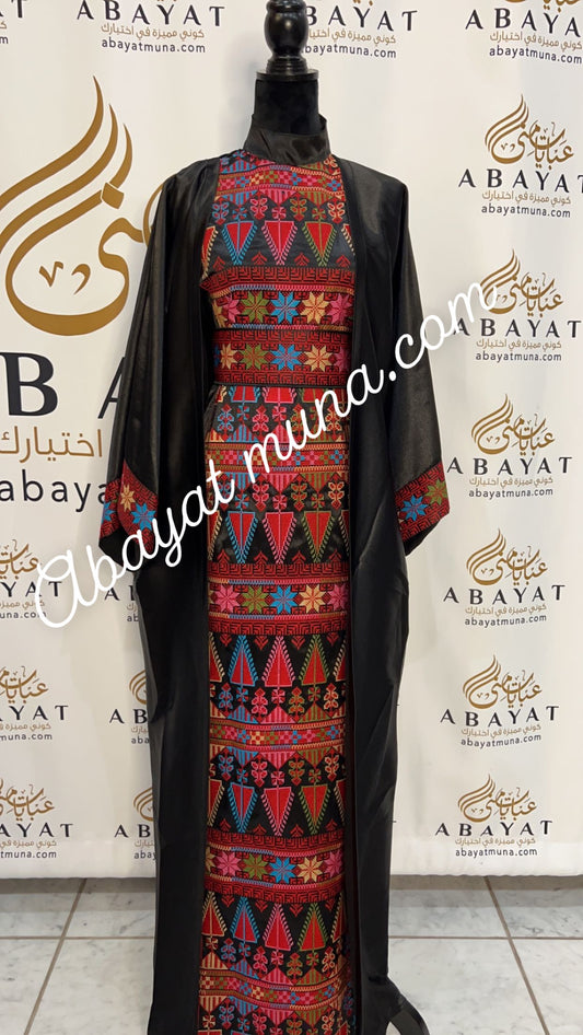 3 pieces Embroidery Bisht tatreez With Matching Dress
 #9198301