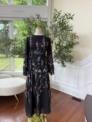 Floral Flow Black Maxi Dress
