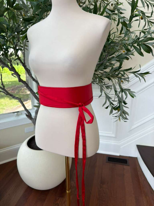Red Satin Cashmere Belt