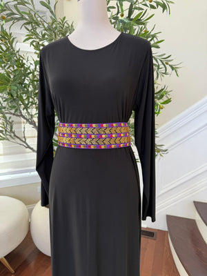 Sabal Kharaz Purple Tatreez Thobe Belt