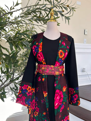 Floral Two Piece Cardigan Thobe