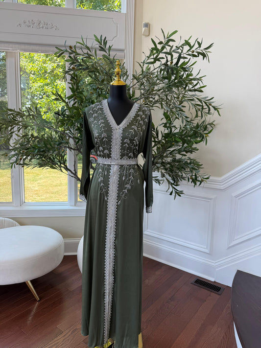 Green Floral Kuftan