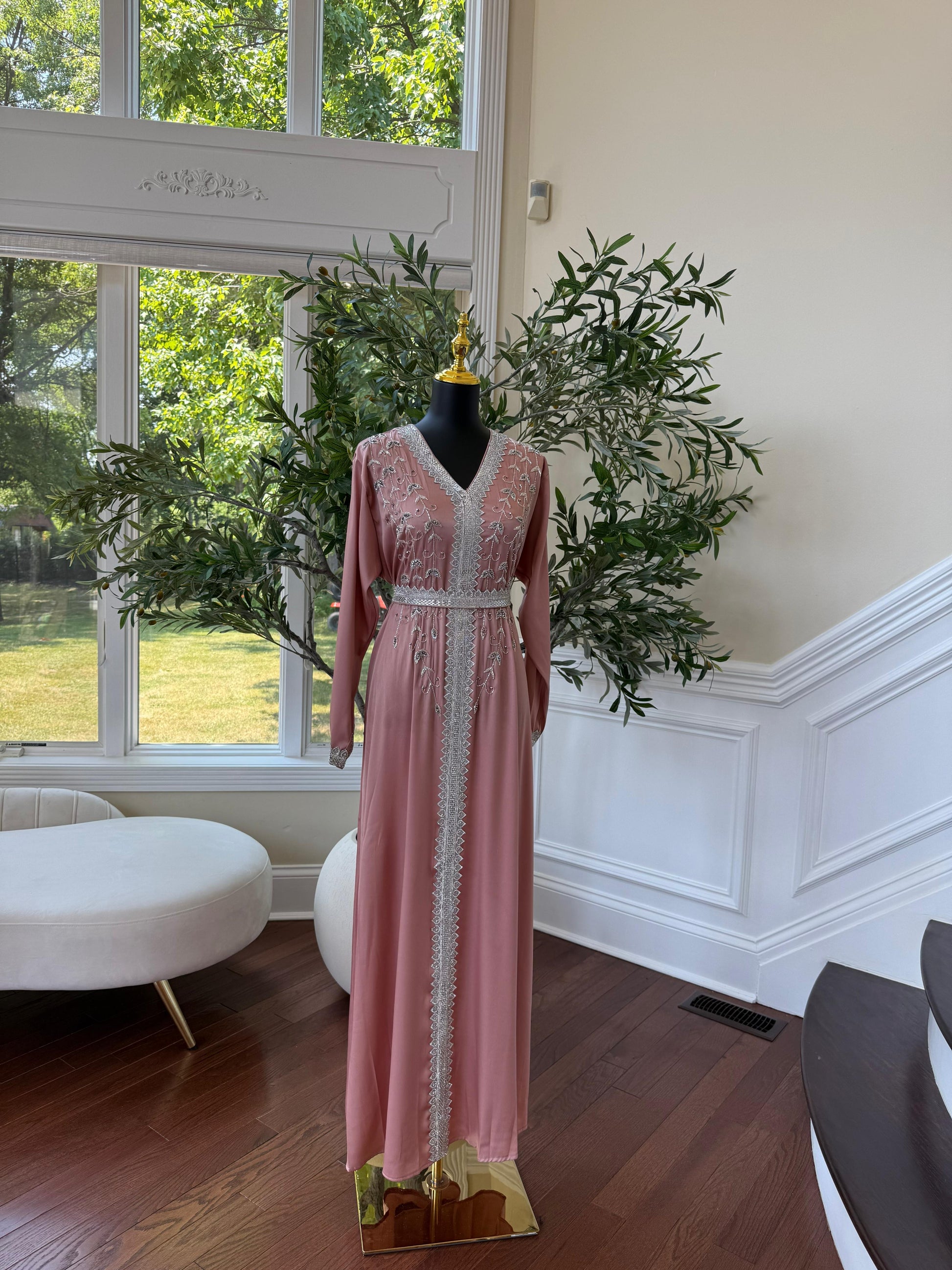Pink Floral Kuftan