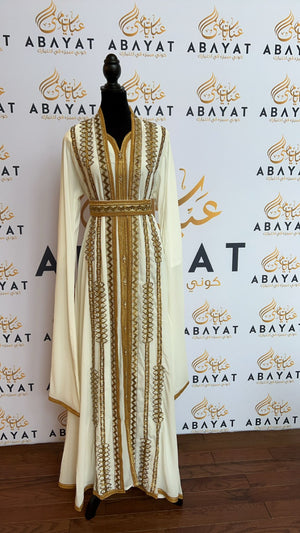 The White And Gold Kuftan of Elegance #8097693