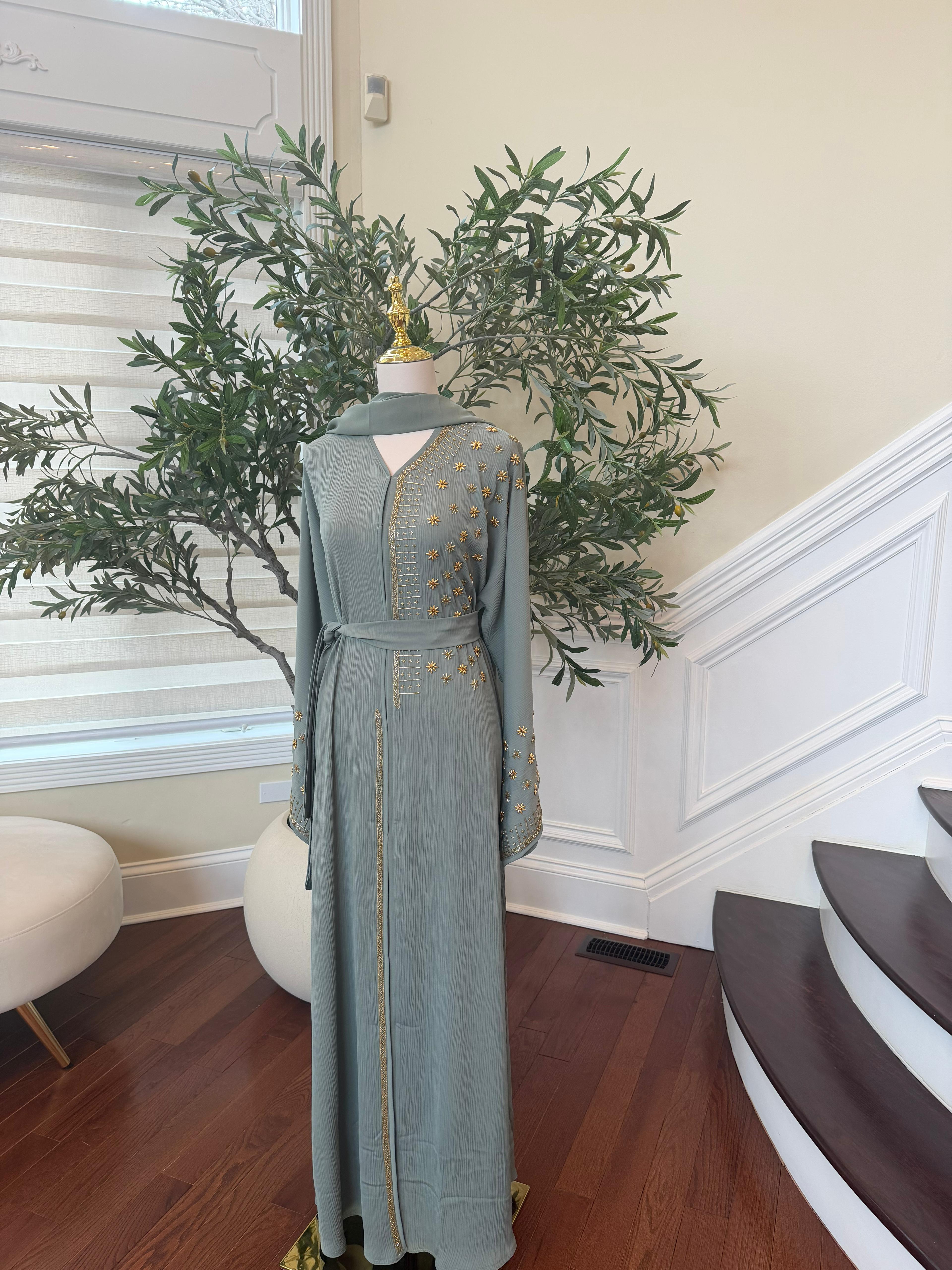 Mint Golden Nujum Abaya