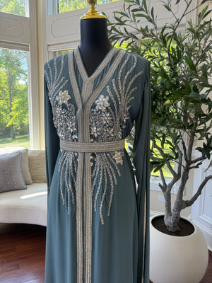 Luxury Baby Blue Kuftan