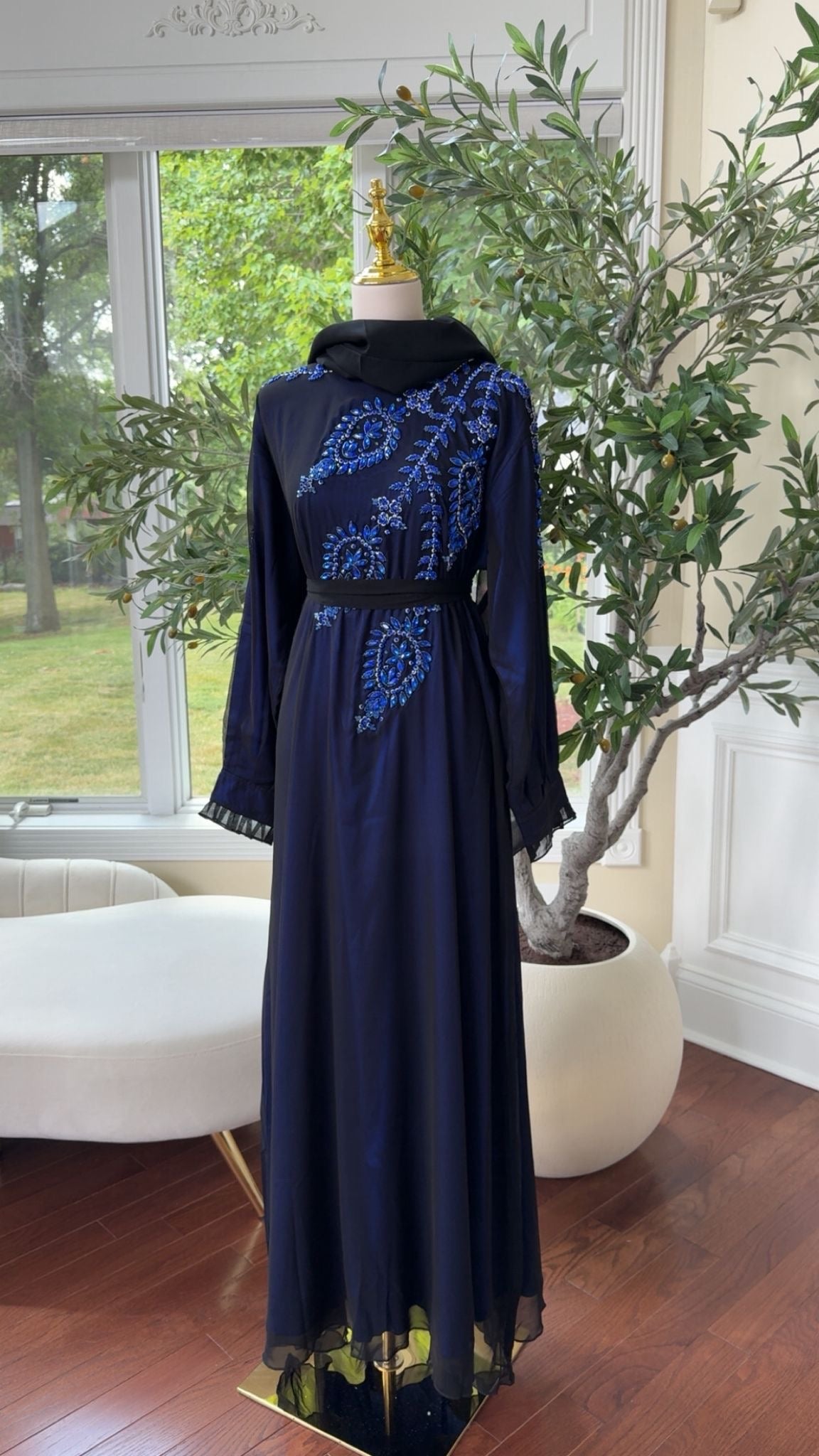 Blue Pearl Abaya