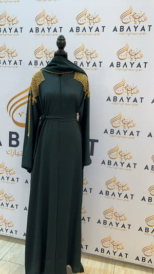 Elegant Green and Gold Abaya