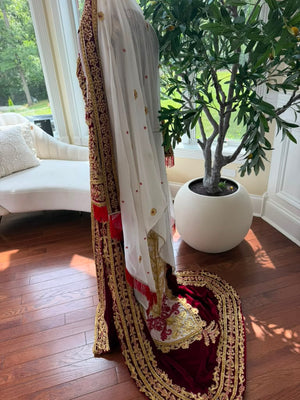 Royale Red Embroidery Tatreez Elegance Thobe