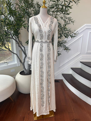 White Royale Beaded Kuftan