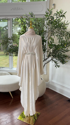 Butterfly Cream Abaya
