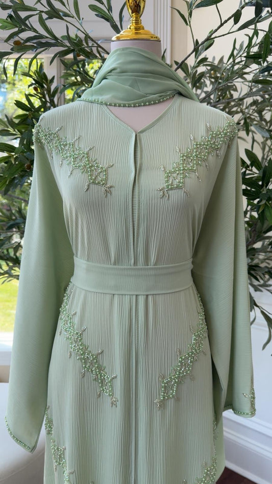 Light Green Charming Modesty Abaya