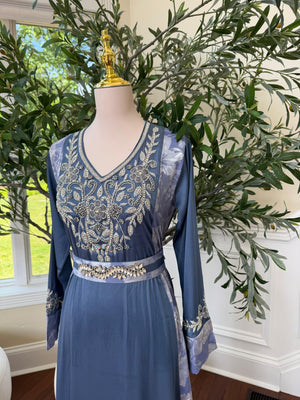 Ocean Breeze Embroidery Beaded Kuftan