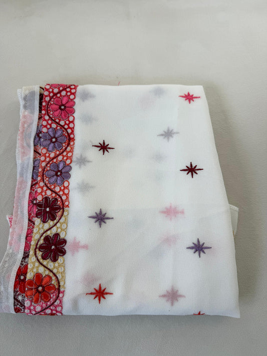 White Tatreez Khirka Shal Mandil