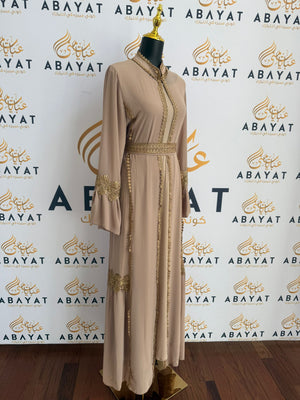 Elegant Peach Cream Dress