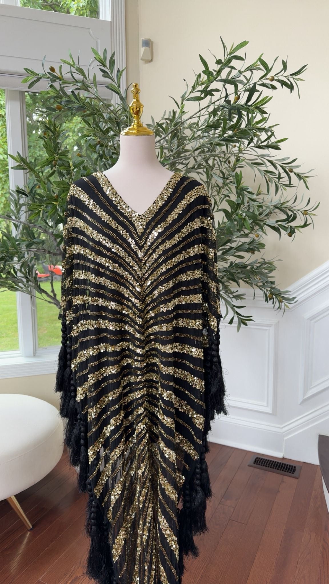 Golden Black Devine Cardigan Abaya