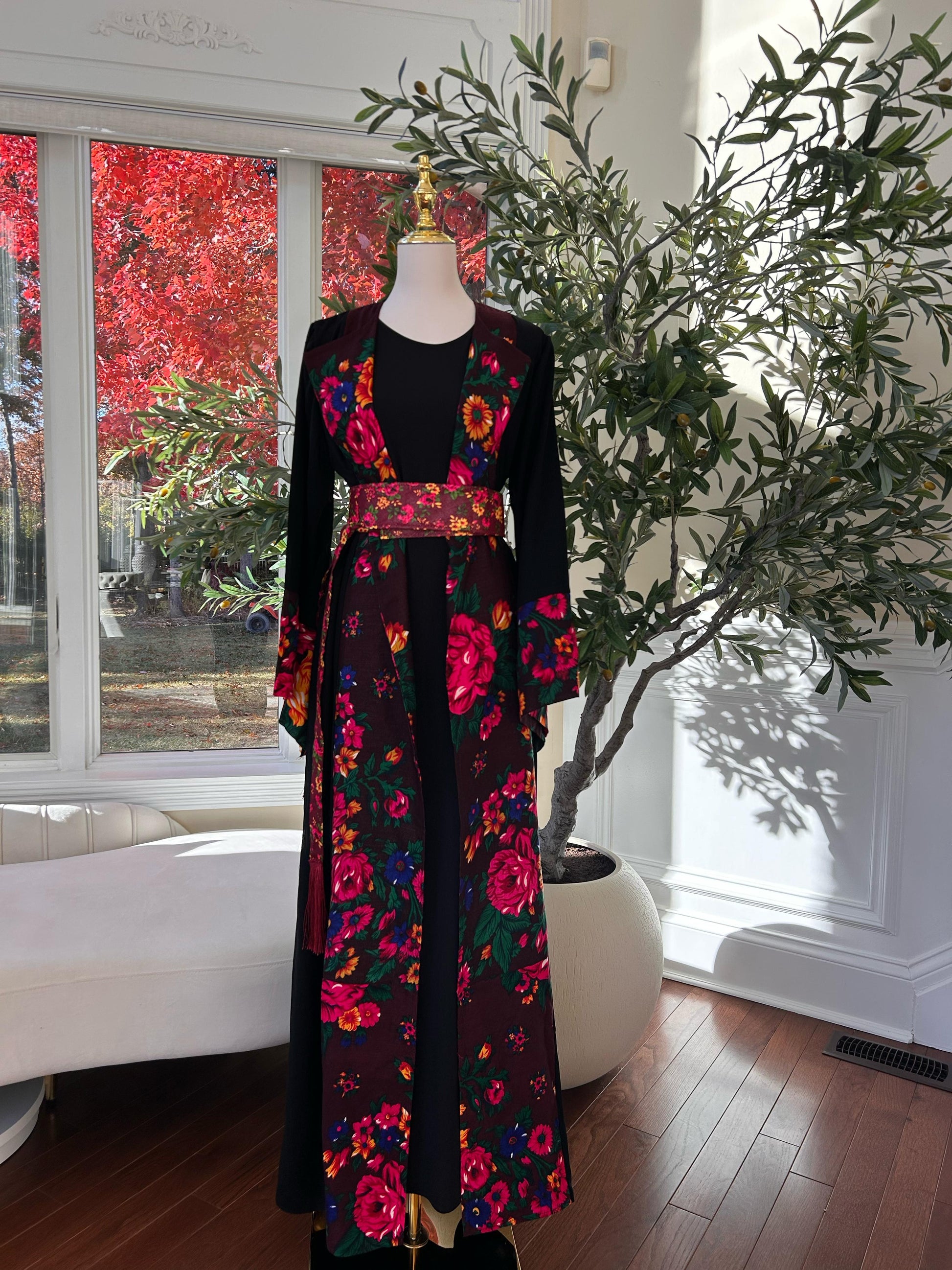 Floral Two Piece Cardigan Thobe