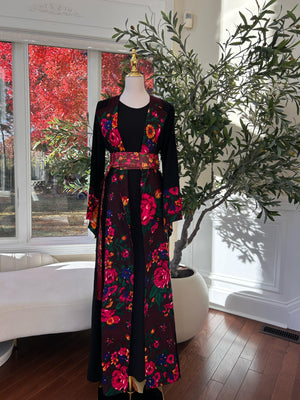Floral Two Piece Cardigan Thobe