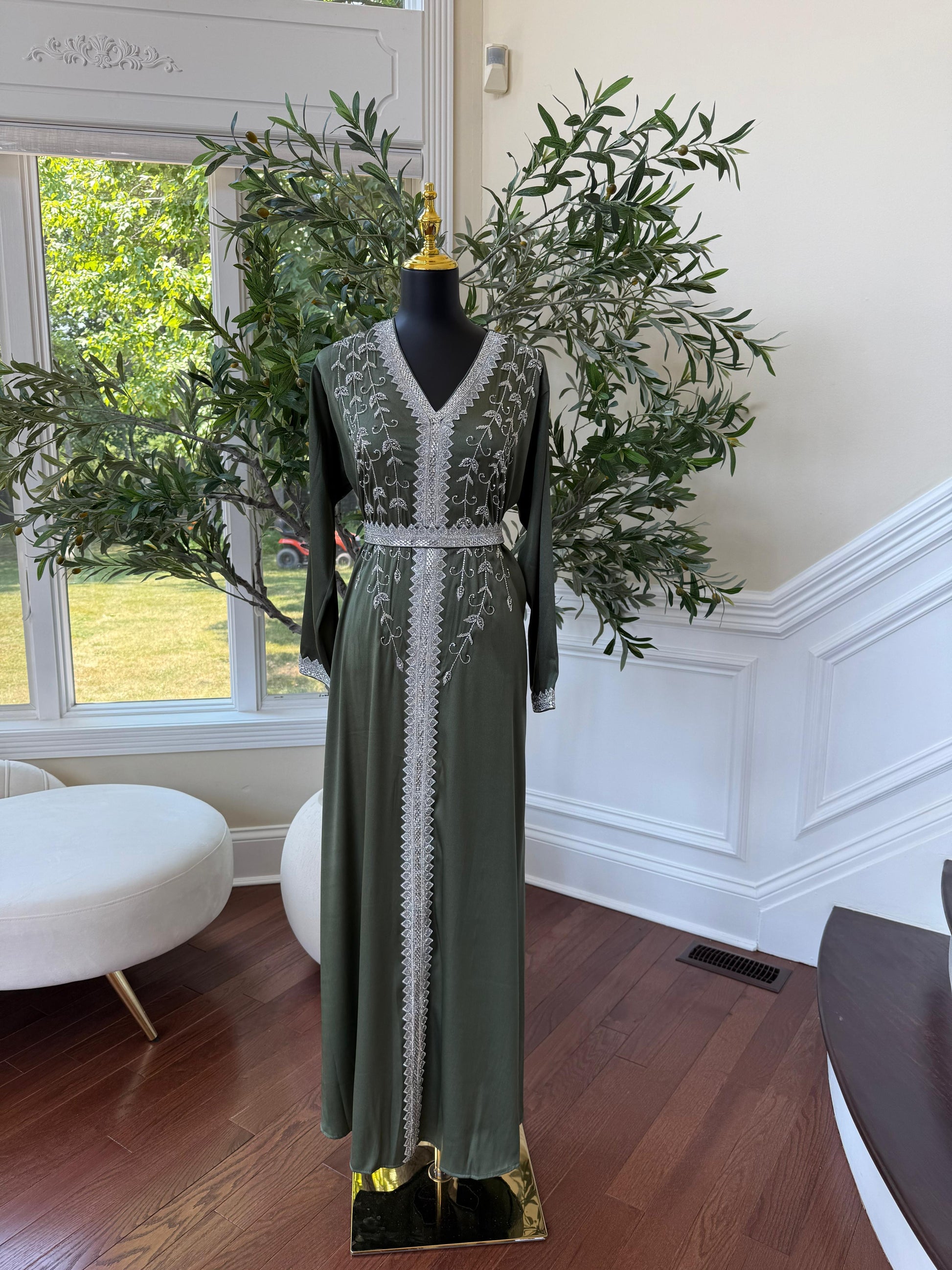 Green Floral Kuftan