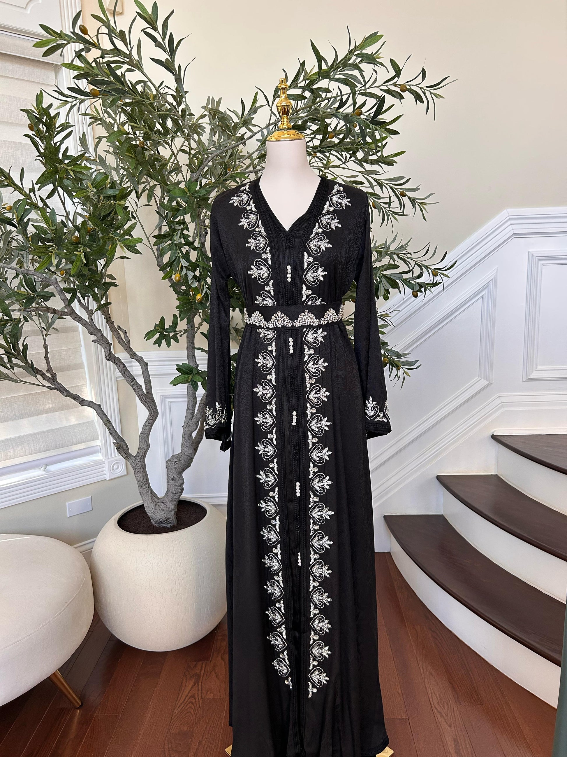 Black Royale Beaded Kuftan