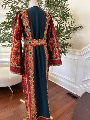 Emerald Green Tatreez Embroidery Thobe