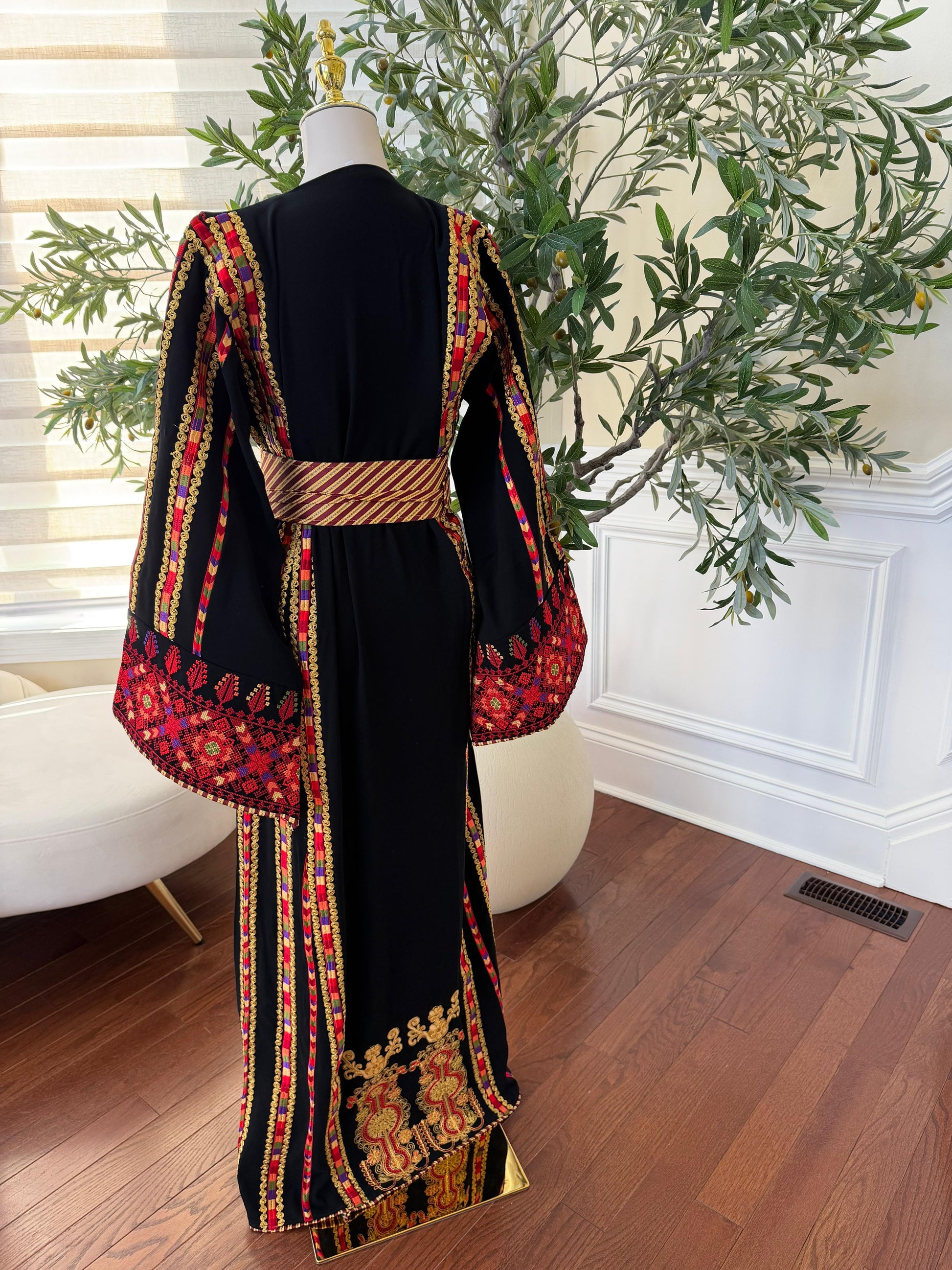 Black Embroidery Tatreez Traditional Thobe