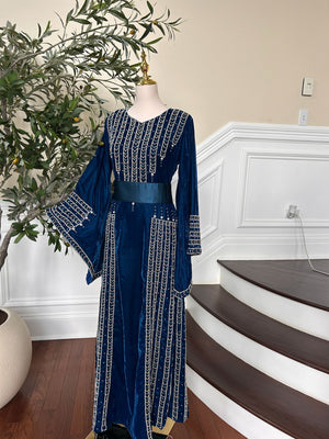 Blue Velvet Stone Thobe