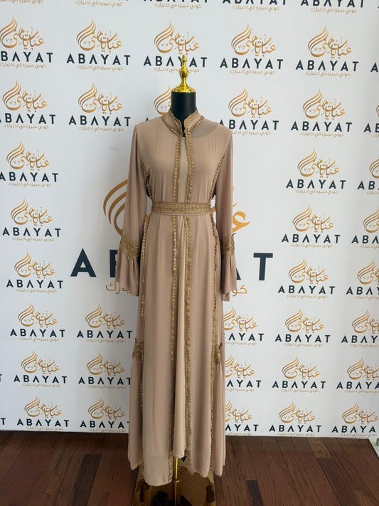 Elegant Peach Cream Dress