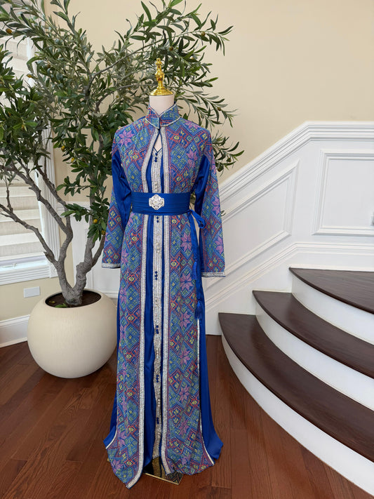 Embroidery Blue Royale Kuftan
