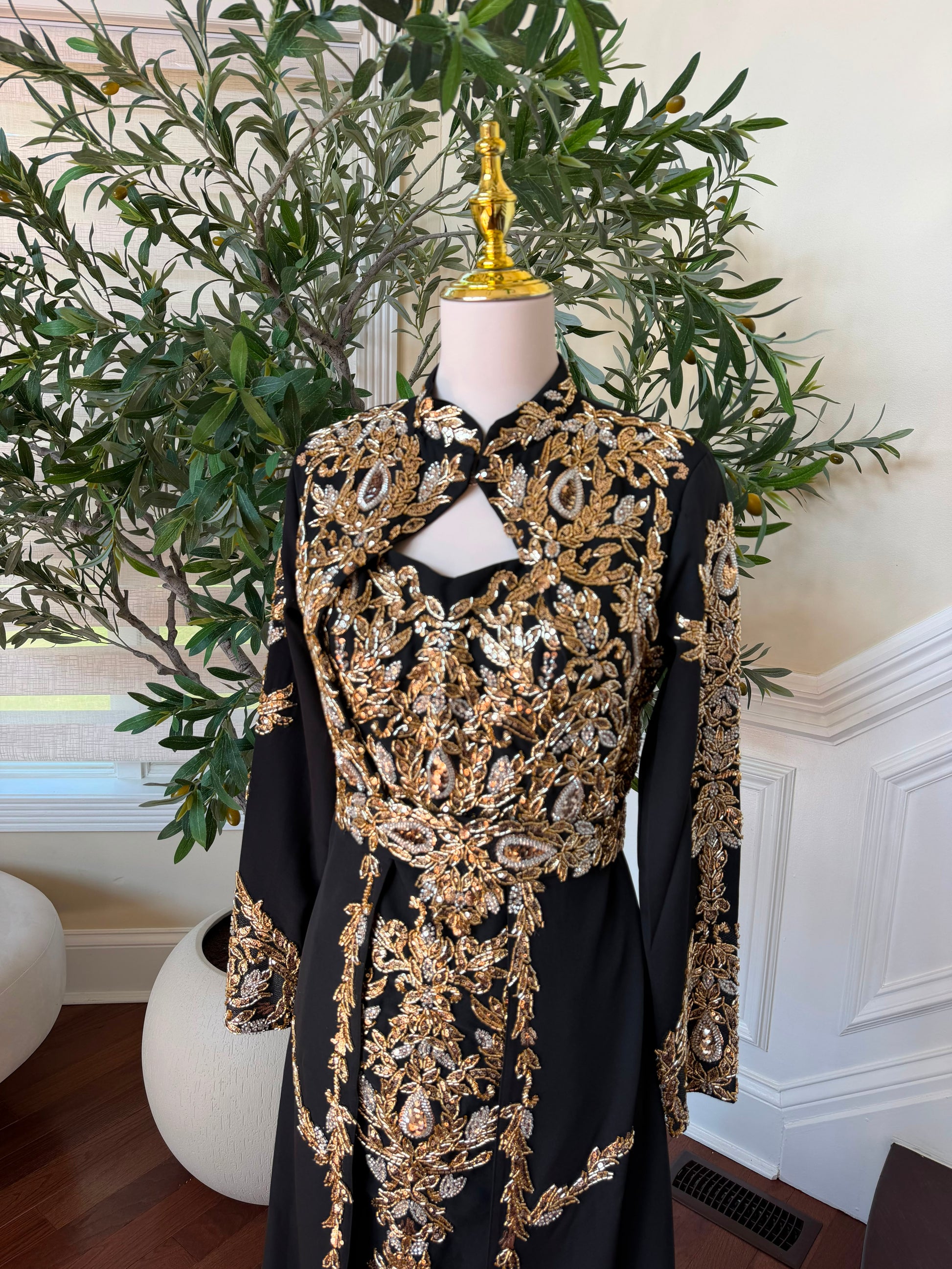 Black Beaded Elegance Royale Kuftan