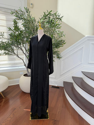 Serene Blossom Black Abaya