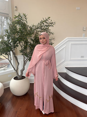 Floral Rose Pink Abaya