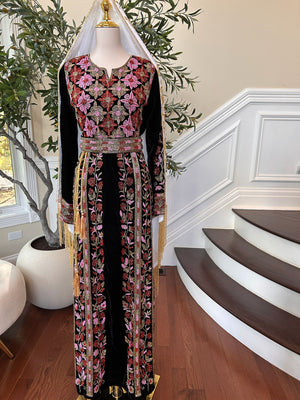 Black Velvet Stone Thobe