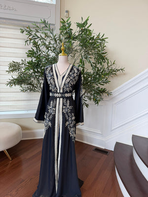 Blue Rose Beaded Royale Kuftan