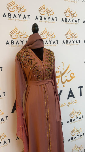 Blush Pink Designed Abaya #8097476