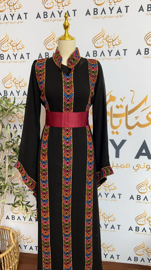 Elegant Black Two Piece Tatreez Abaya