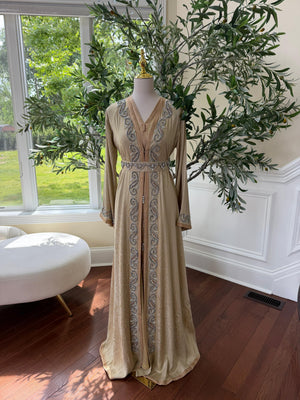 Yellow Beaded Elegance Kuftan