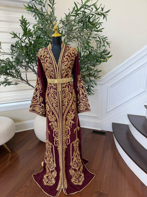Burgundy Golden Essence Kuftan