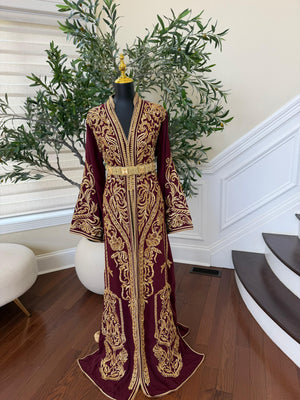 Burgundy Golden Essence Kuftan