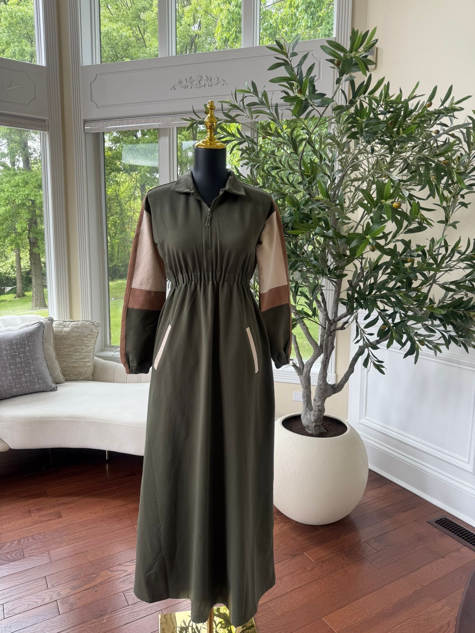 Green Modest Active Wear Abaya