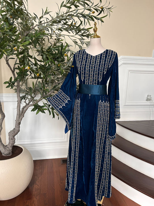 Blue Velvet Stone Thobe
