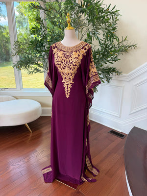 Golden Purple Elegance Dress