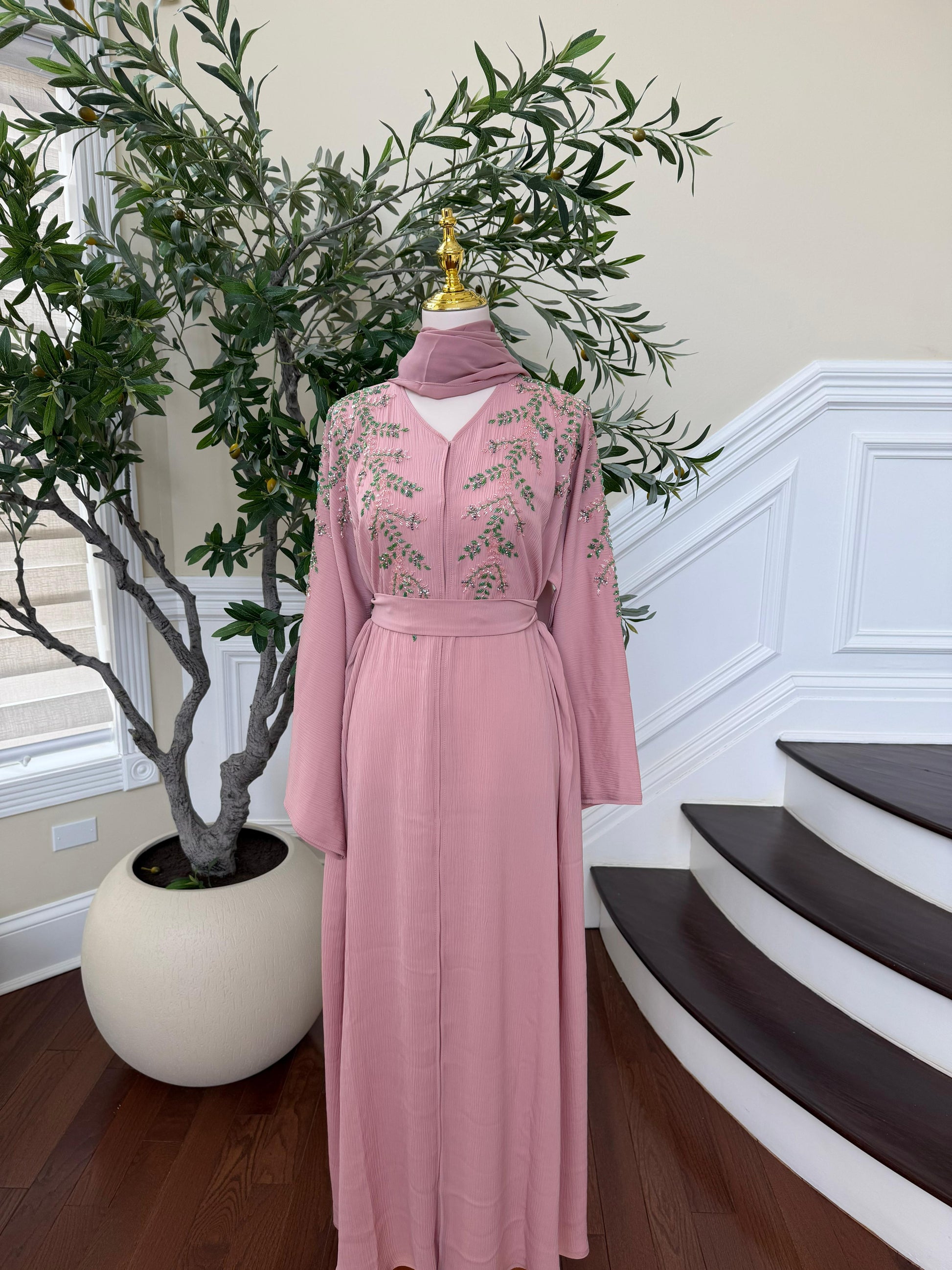 Pink Rose Elegance Abaya