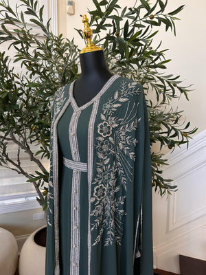 Emerald Green Royale Stone Beaded Kuftan