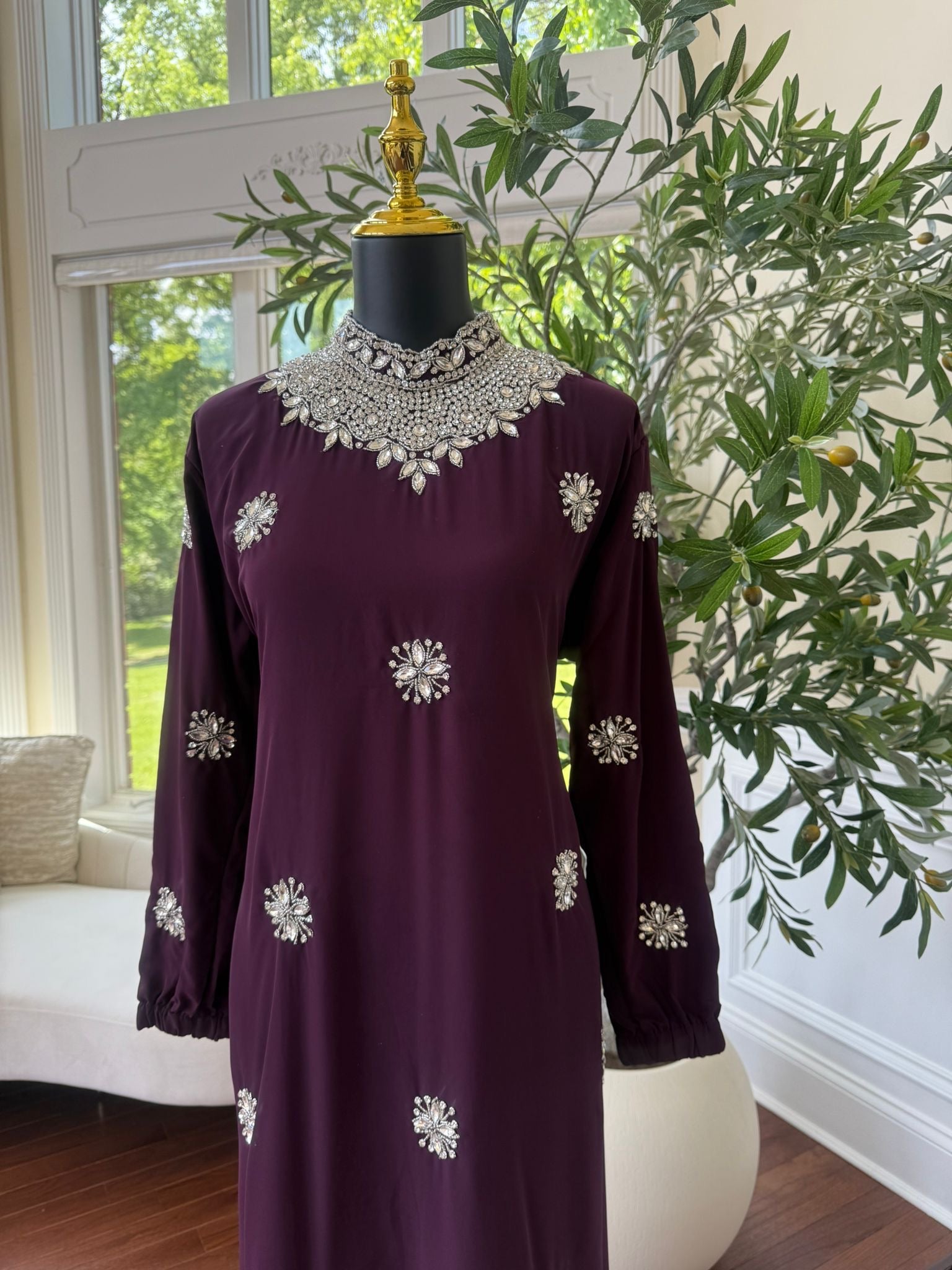 Blackberry Glimmer Maxi Dress