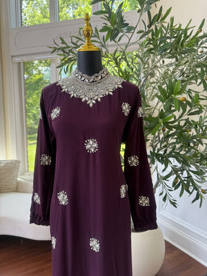 Blackberry Glimmer Maxi Dress