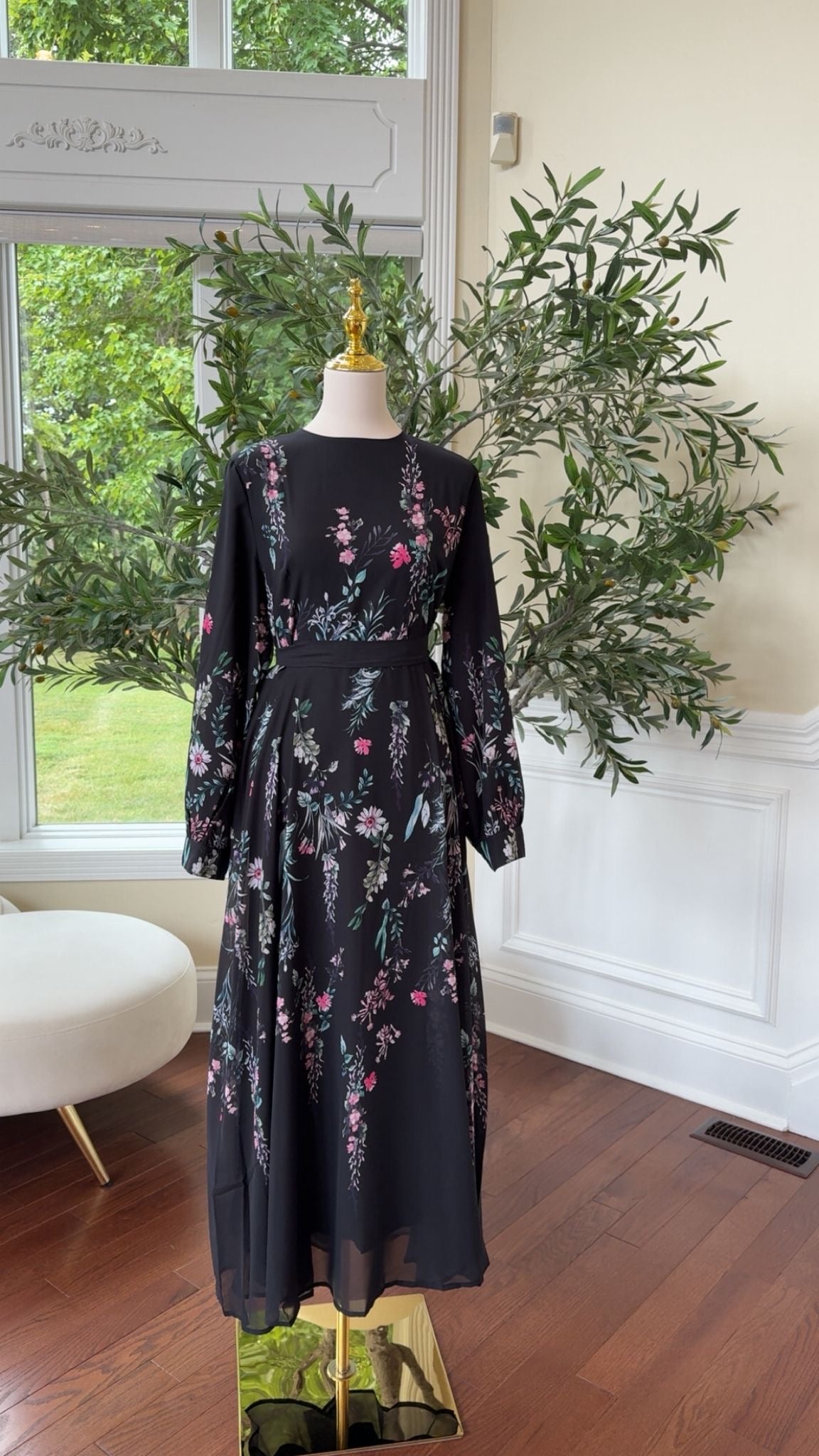 Floral Flow Black Maxi Dress
