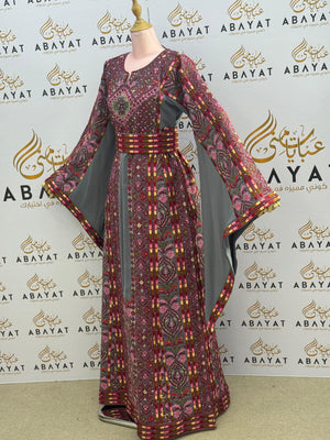 Royal Rose Grey Embroidery Elegance Thobe