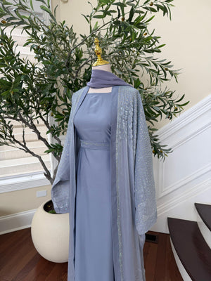 Blue Spark Crystal Abaya